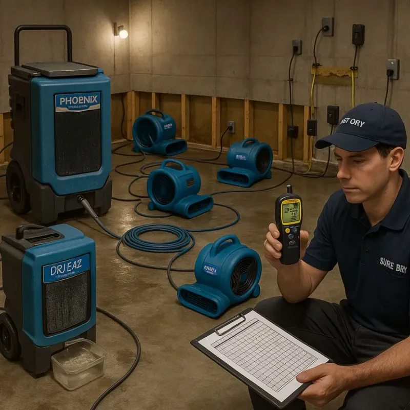 Structural Drying and Dehumidification process in Hillsboro, MO
